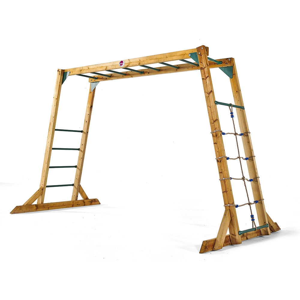 Plum Wooden Monkey Bars with Metal Rungs