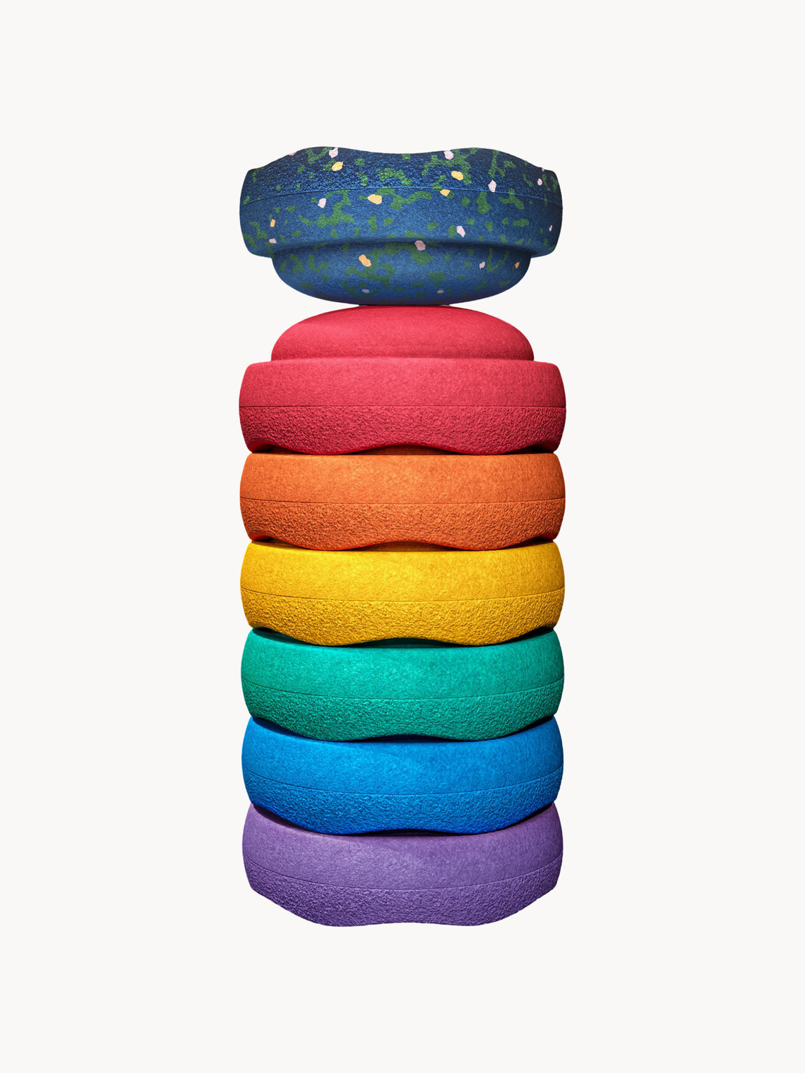 Mini stacking stones set of 7 in colourful shades for toddler balancing stacking and creative play