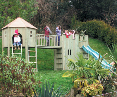 All Out Play Climbing Den and Gatehouse Set