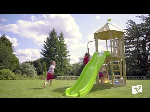 tp Castlewood Warwick Wooden Climbing Frame with Crazywavy Slide