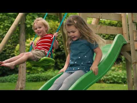 TP Merlin Wooden Compact Swing and 8ft Slide Set