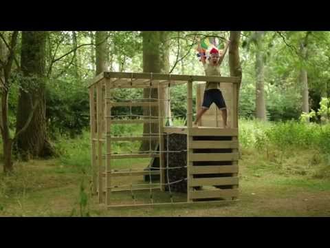 Plum Climbing Cube Wooden Play Centre with Swing Arm