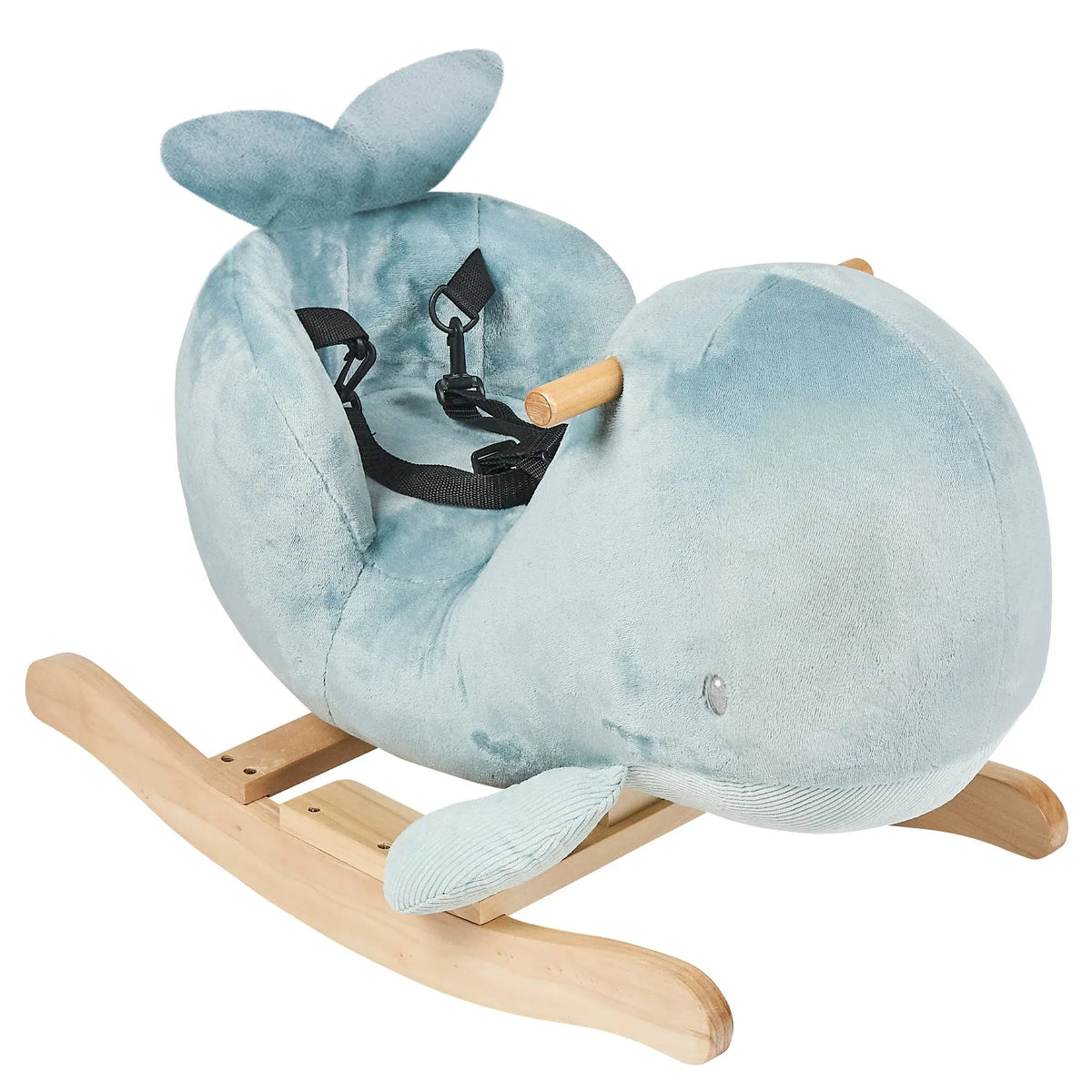 Kids whale rocking toy with cute soft design for toddler indoor play