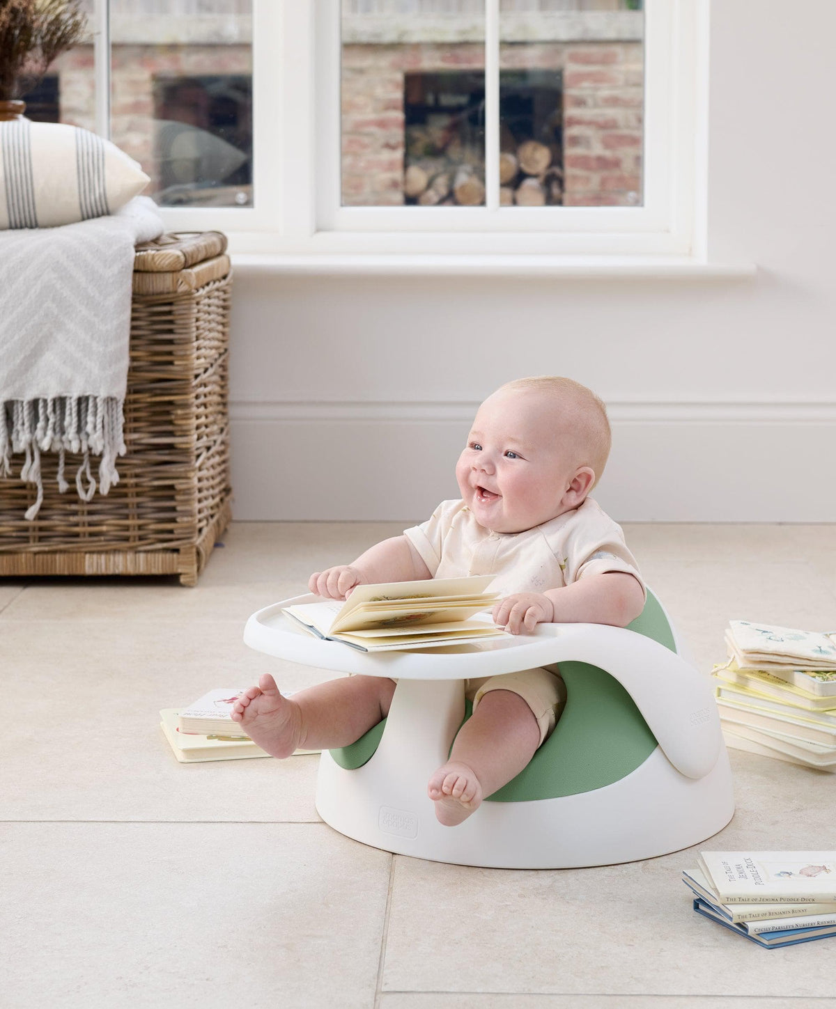 Snug Floor Seat with Activity Tray - Eucalyptus