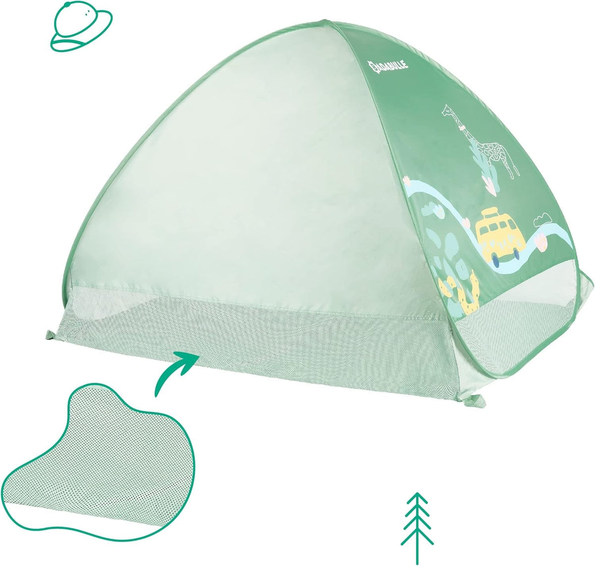 Badabulle Baby Sun Tent with UV Protection UPF 50+ – Portable Baby Sun Shade