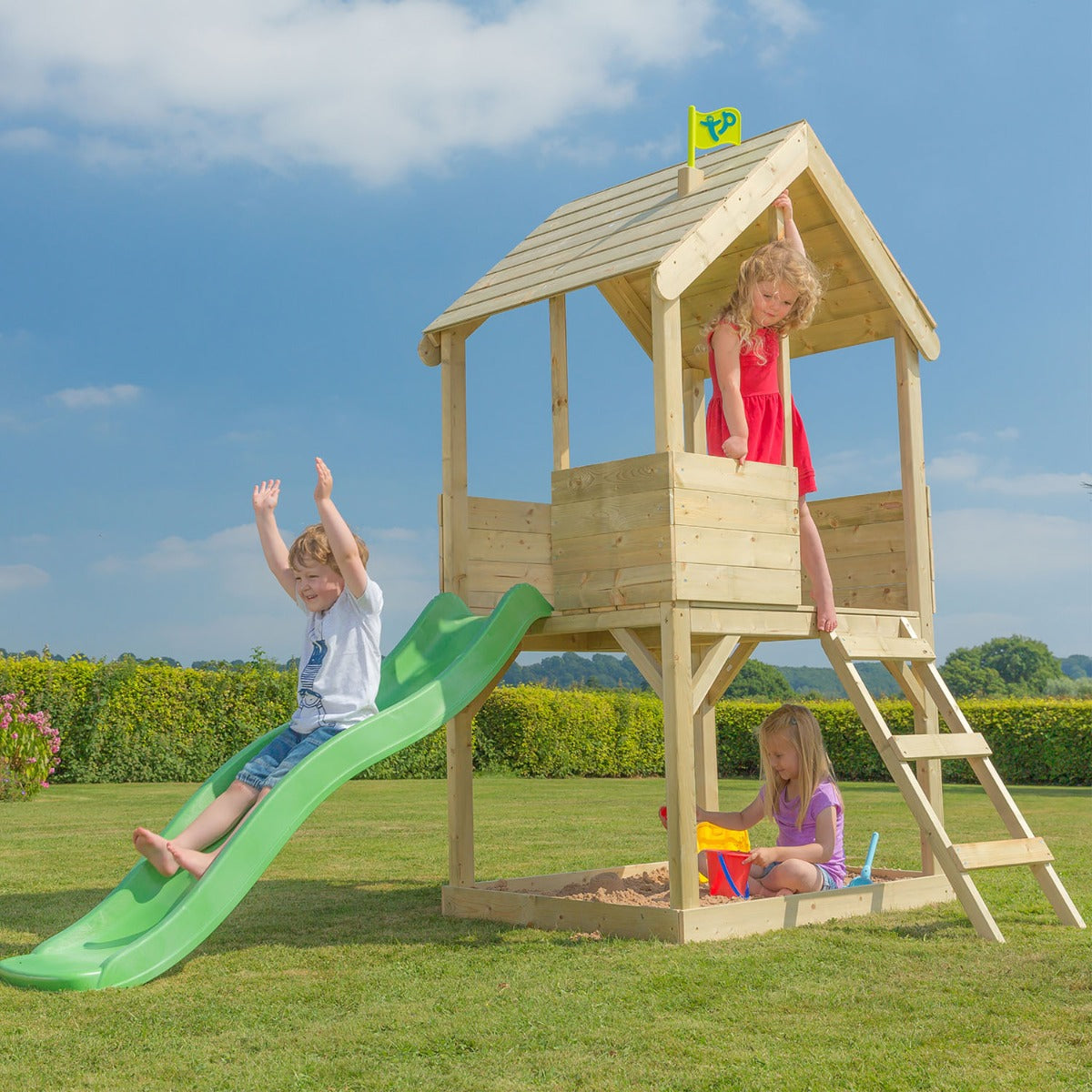 TP Wooden Multiplay Playhouse with Slide
