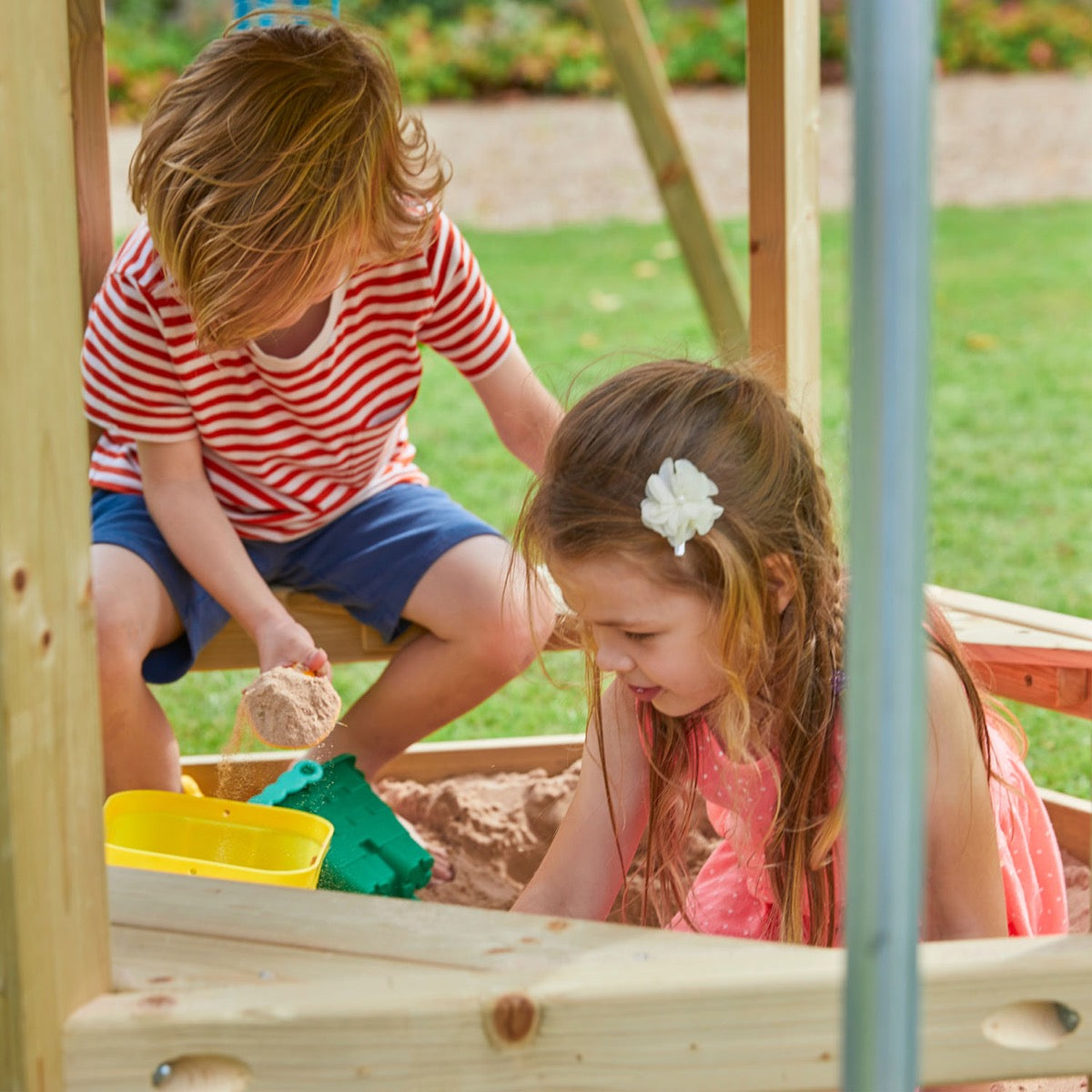 tp Castlewood Warwick Wooden Climbing Frame with Crazywavy Slide