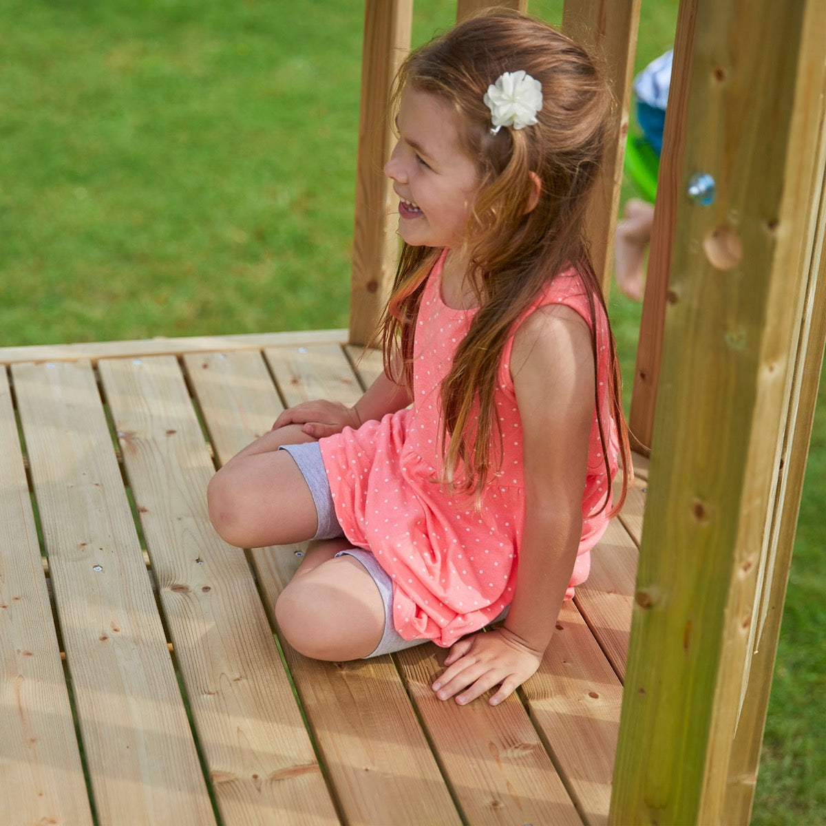 tp Castlewood Warwick Wooden Climbing Frame with Crazywavy Slide