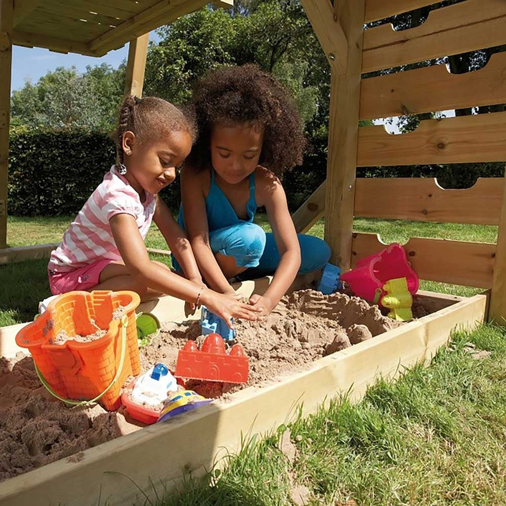 tp Kingswood Wooden Climbing Frame with Swings and 3m Slide