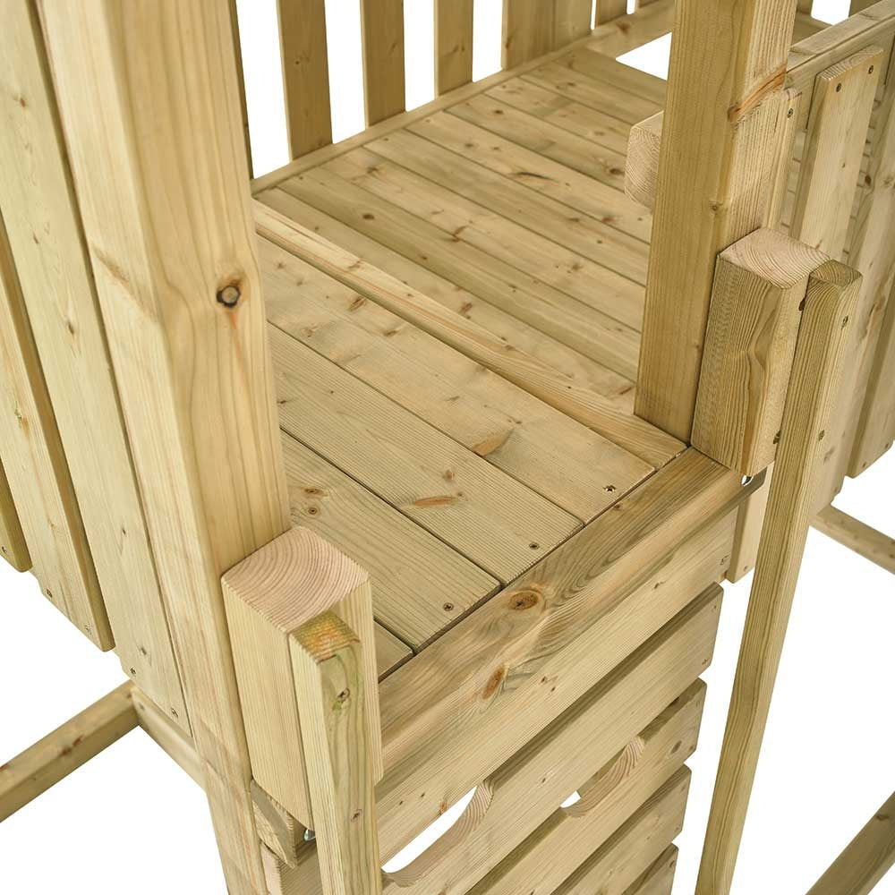 tp Kingswood Wooden Climbing Frame with Swings and 3m Slide
