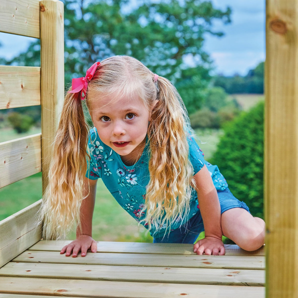 TP Merlin Wooden Compact Swing and 8ft Slide Set