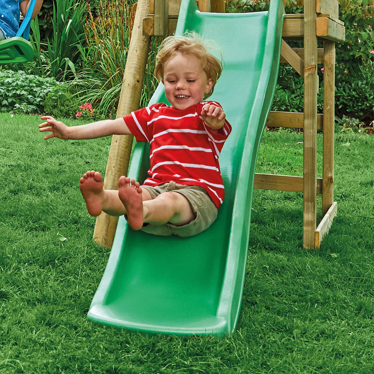 TP Robin Wooden Compact Swing and 6ft Slide Set