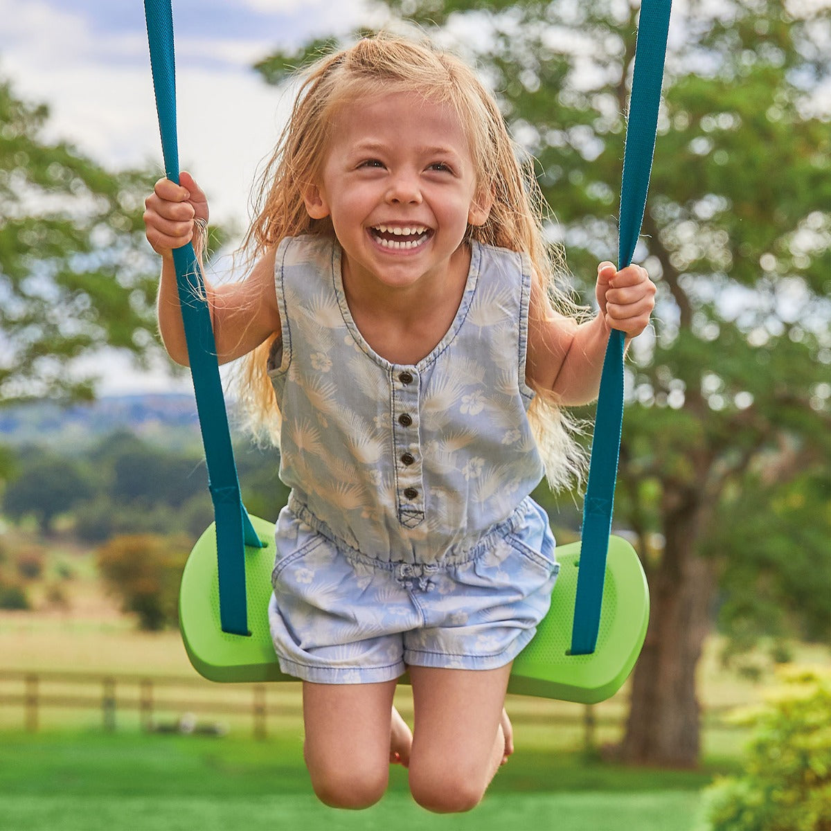 TP Merlin Wooden Compact Swing and 8ft Slide Set